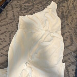 PrettyLittleThing White Draped Dress